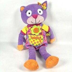 Alex Little Hands Teach Me To Dress Cat Stuffed Animal Plush Zip Buckle Button
